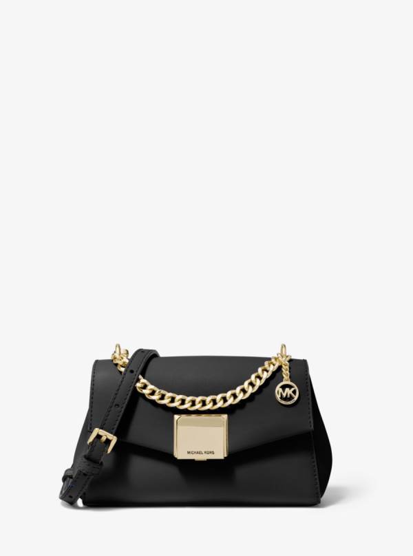 Damske Spojková Taška Michael Kors Lita Small Leather Čierne - Kabelky Michael Kors Akcia | BXNPQ-4608